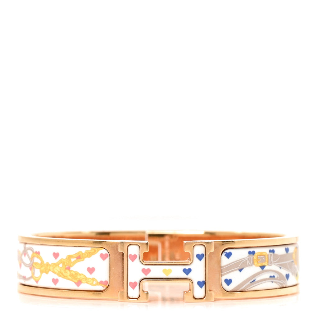 Enamel Narrow Print Brides de Gala Love Clic Clac H Bracelet PM Confettis
