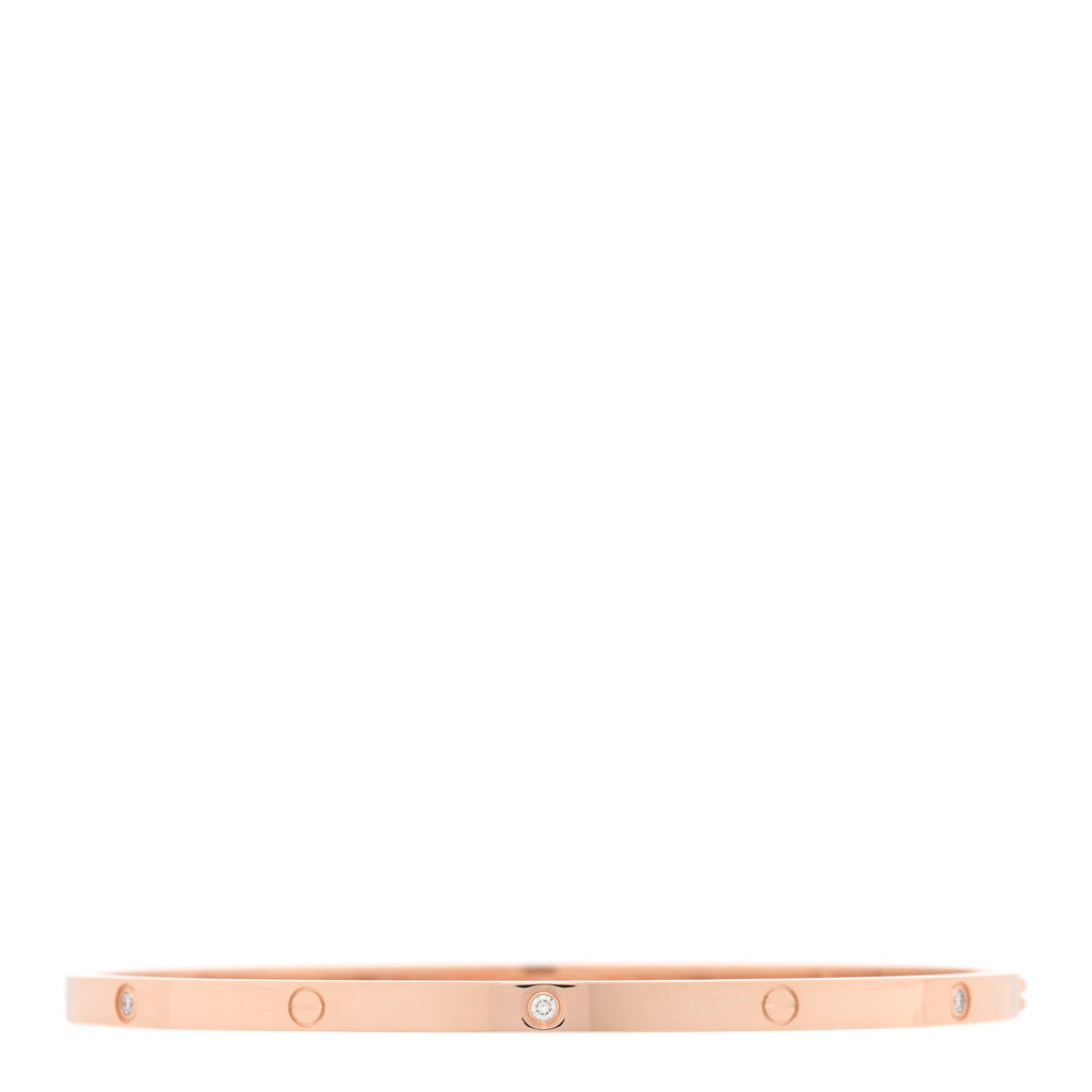 18K Pink Gold 6 Diamond Small LOVE Bracelet 20