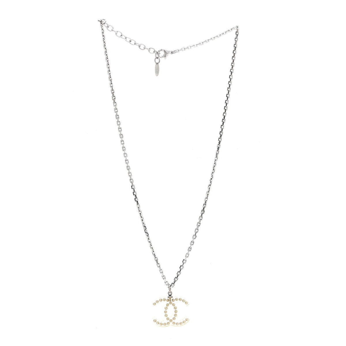 Crystal CC Necklace Silver