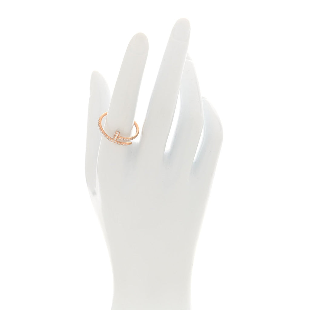 18K Pink Gold Diamond Juste Un Clou Paved Ring 59 8.75