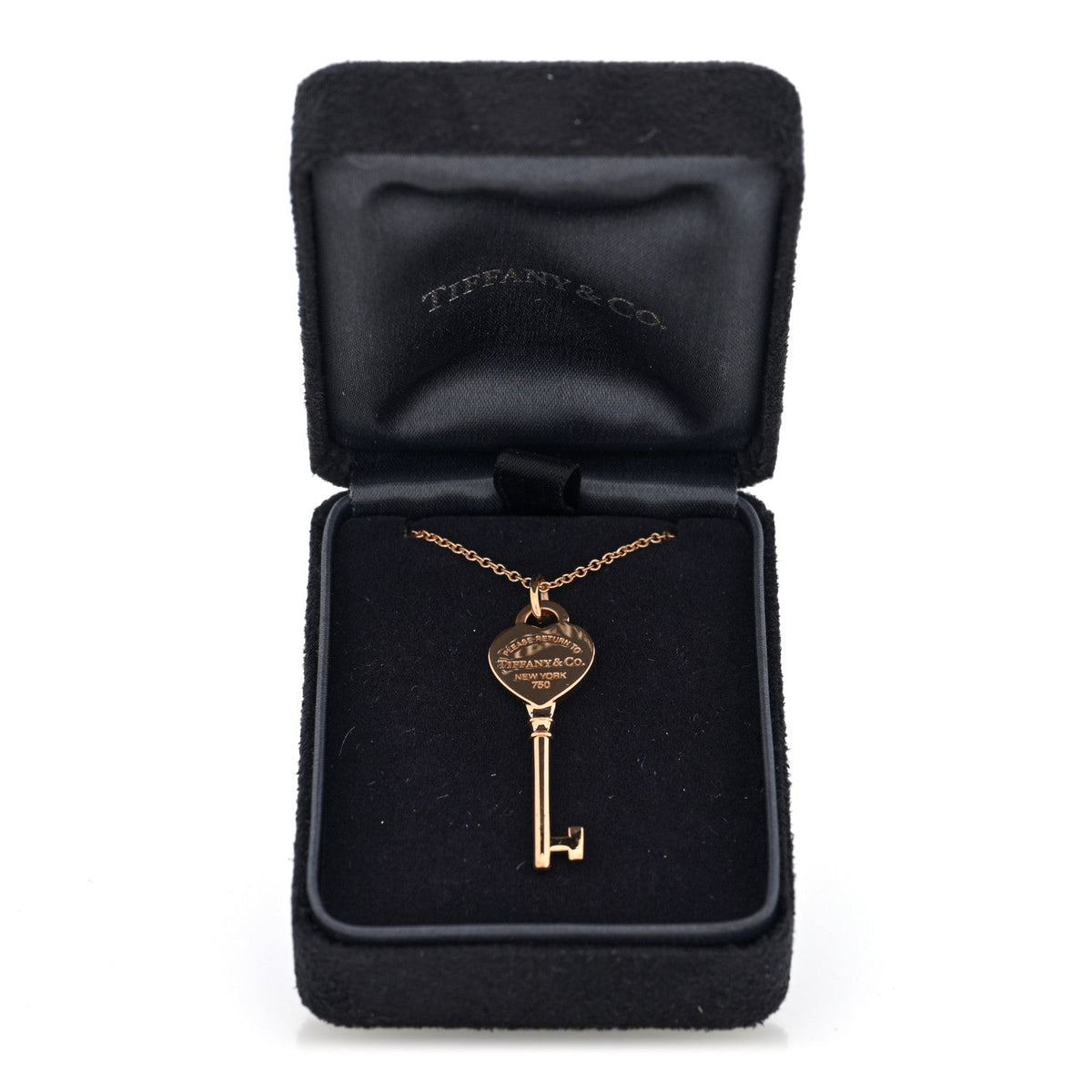 18K Rose Gold Return To Tiffany Heart Key Pendant Necklace
