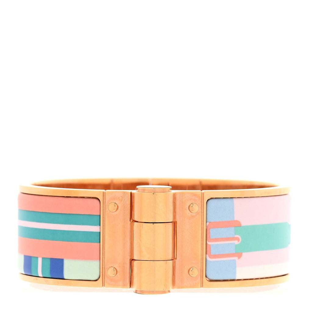 Enamel Printed Wide Sangles En Zigzag Plage Hinged Bracelet S Miami