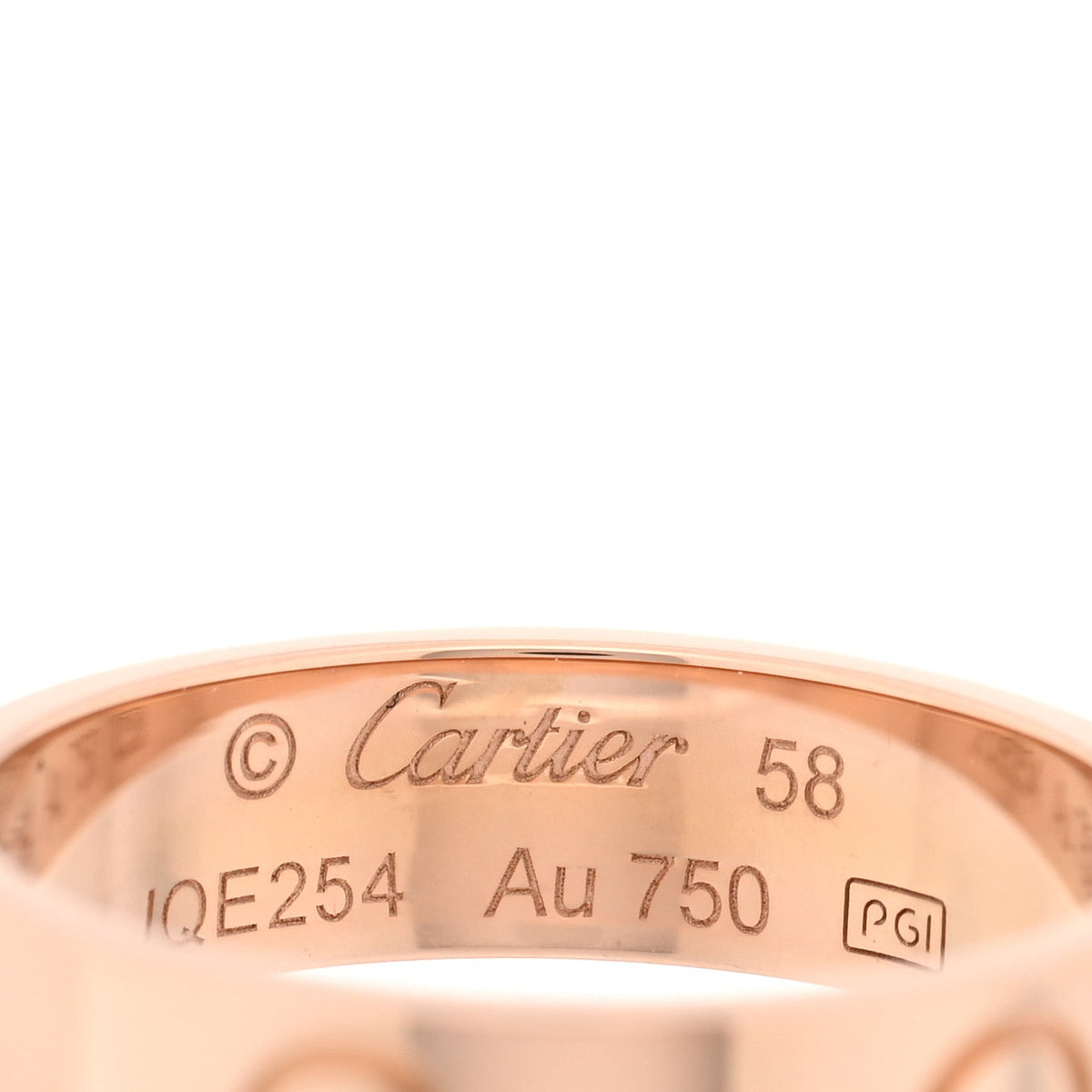 18K Pink Gold 5.5mm LOVE Ring 58 8.25