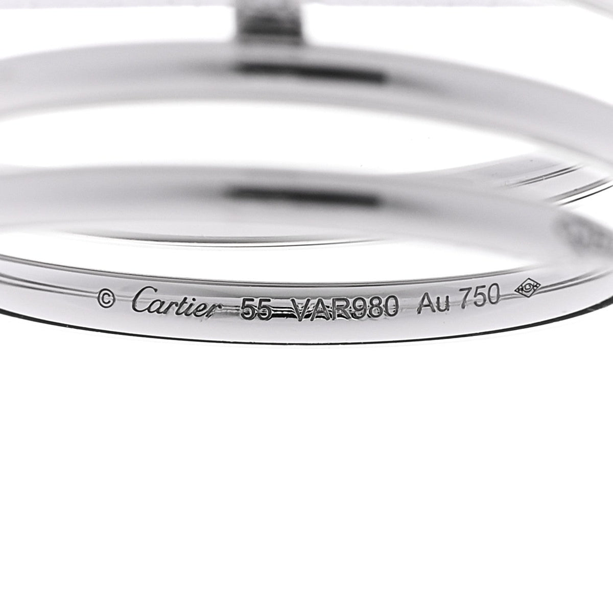 18K White Gold Diamond Double Juste Un Clou Ring 55 7.25