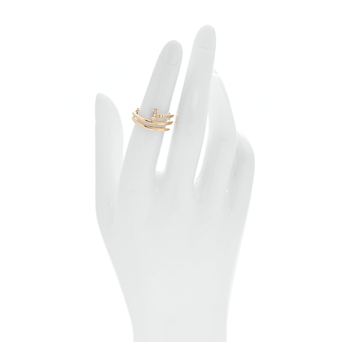 18K Yellow Gold Diamond Double Juste Un Clou Ring 51 5.75