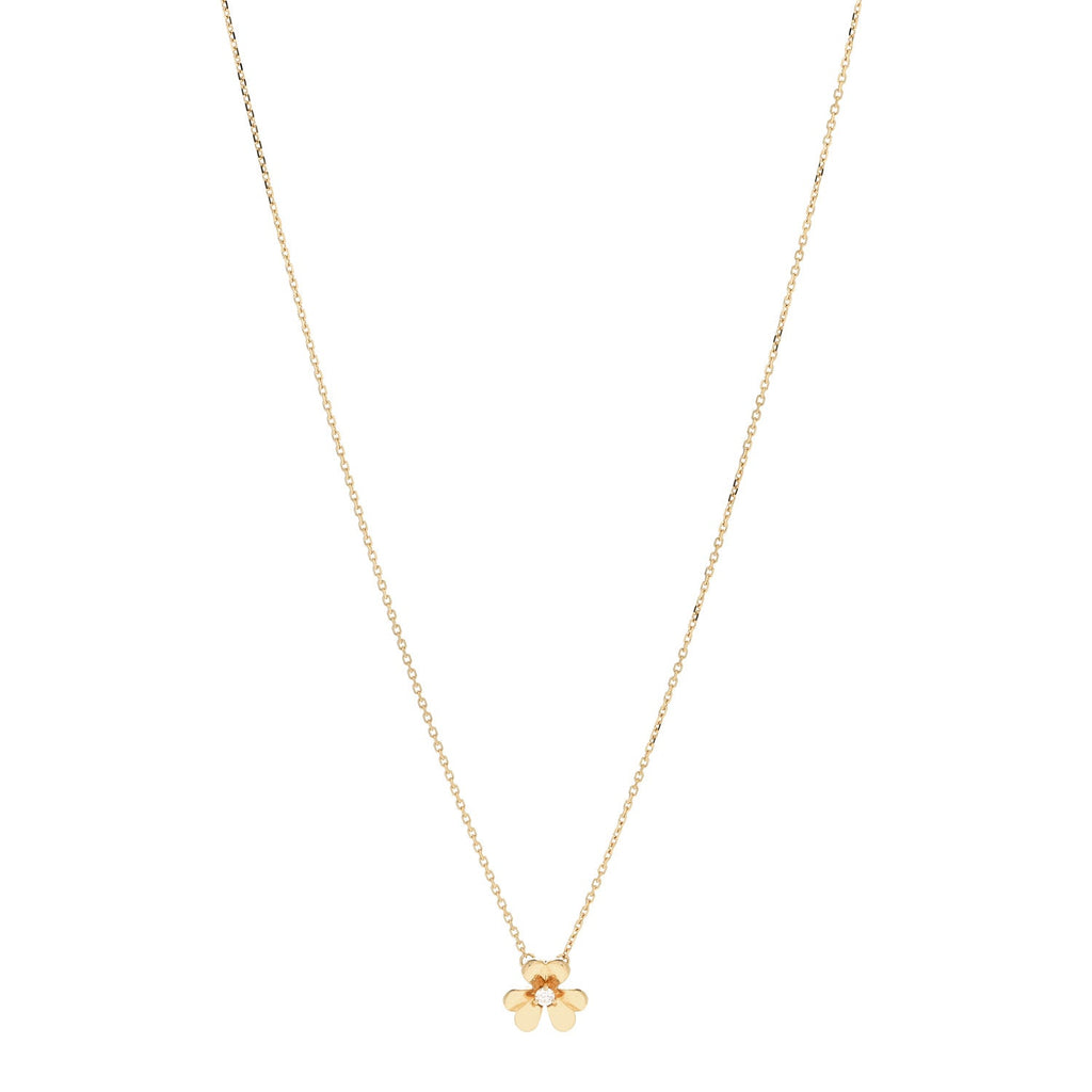 18K Yellow Gold Diamond Mini Frivole Pendant Necklace