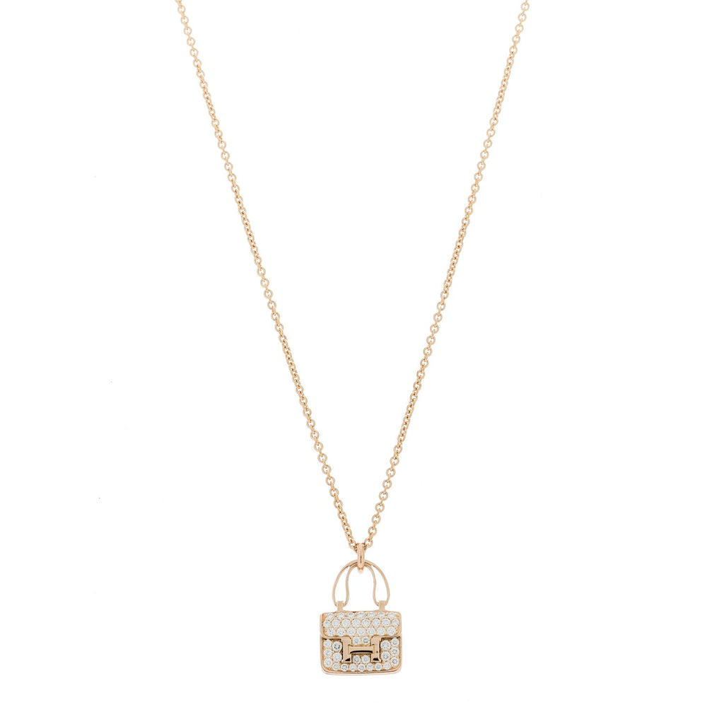 18K Rose Gold Diamond Constance Amulettes Pendant Necklace