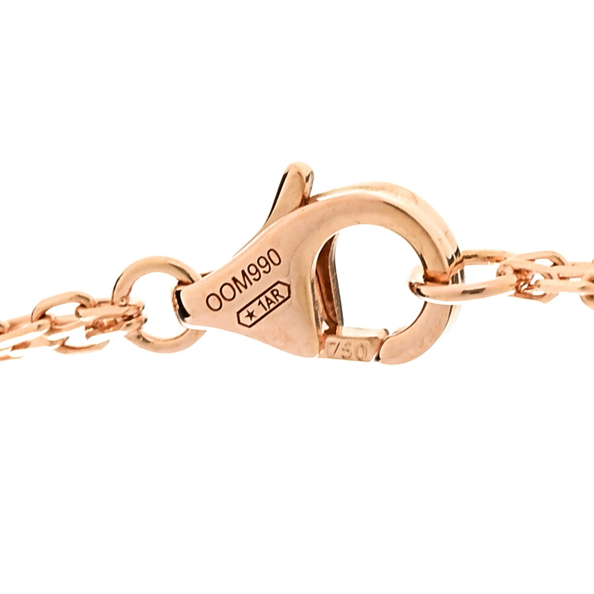 18K Pink Gold 2 Diamond LOVE Necklace