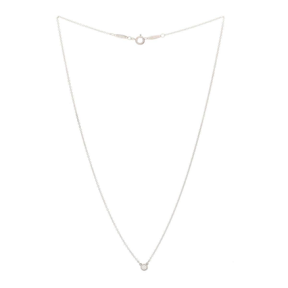 Sterling Silver Diamond .07ct Elsa Peretti Diamonds by the Yard Pendant Necklace