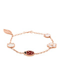 18K Rose Gold Carnelian Mother of Pearl Onyx 5 Motifs Lucky Spring Bracelet