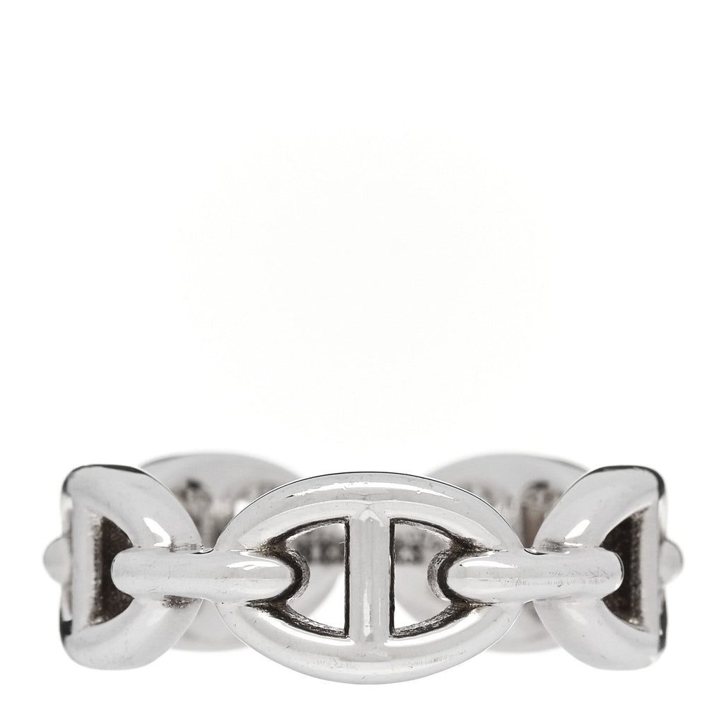 Sterling Silver PM Chaine d'Ancre Enchainee Band Ring 52 6