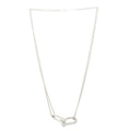 18K White Gold Diamond HardWear Large Double Link Pave Pendant Necklace