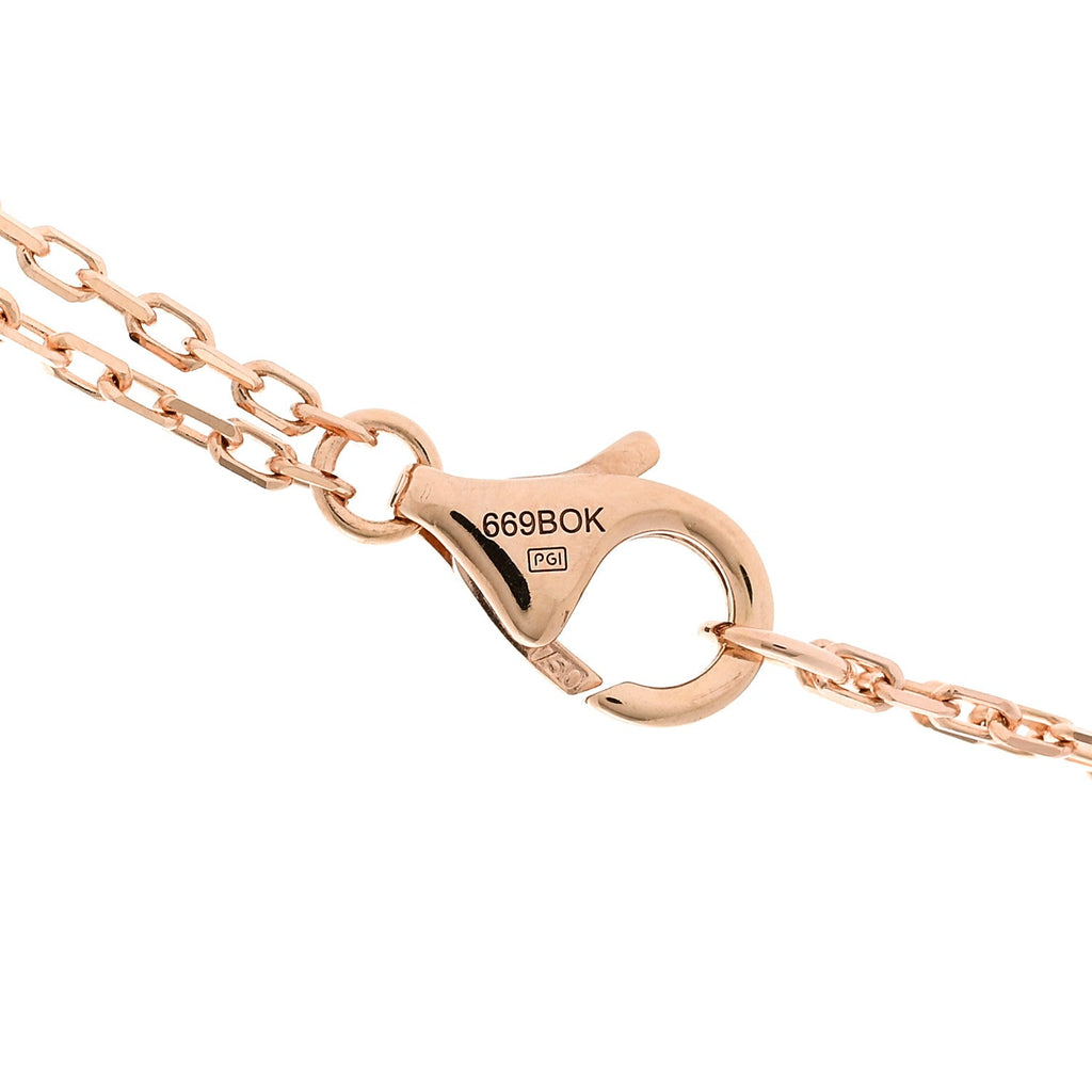 18K Pink Gold 2 Diamond LOVE Necklace