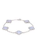 18K White Gold Chalcedony 5 Motifs Vintage Alhambra Bracelet