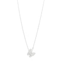 18K White Gold Diamond Two Butterfly Pendant Necklace