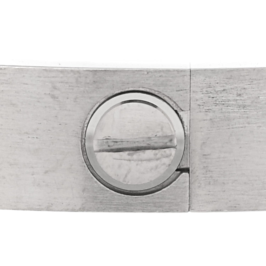 18K White Gold Brushed Finish LOVE Bracelet 18