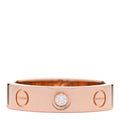 18K Pink Gold Diamond 4mm LOVE Wedding Band Ring 46 3.75