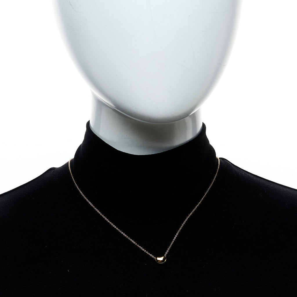 18K Yellow Gold 9mm Elsa Peretti Bean Pendant Necklace