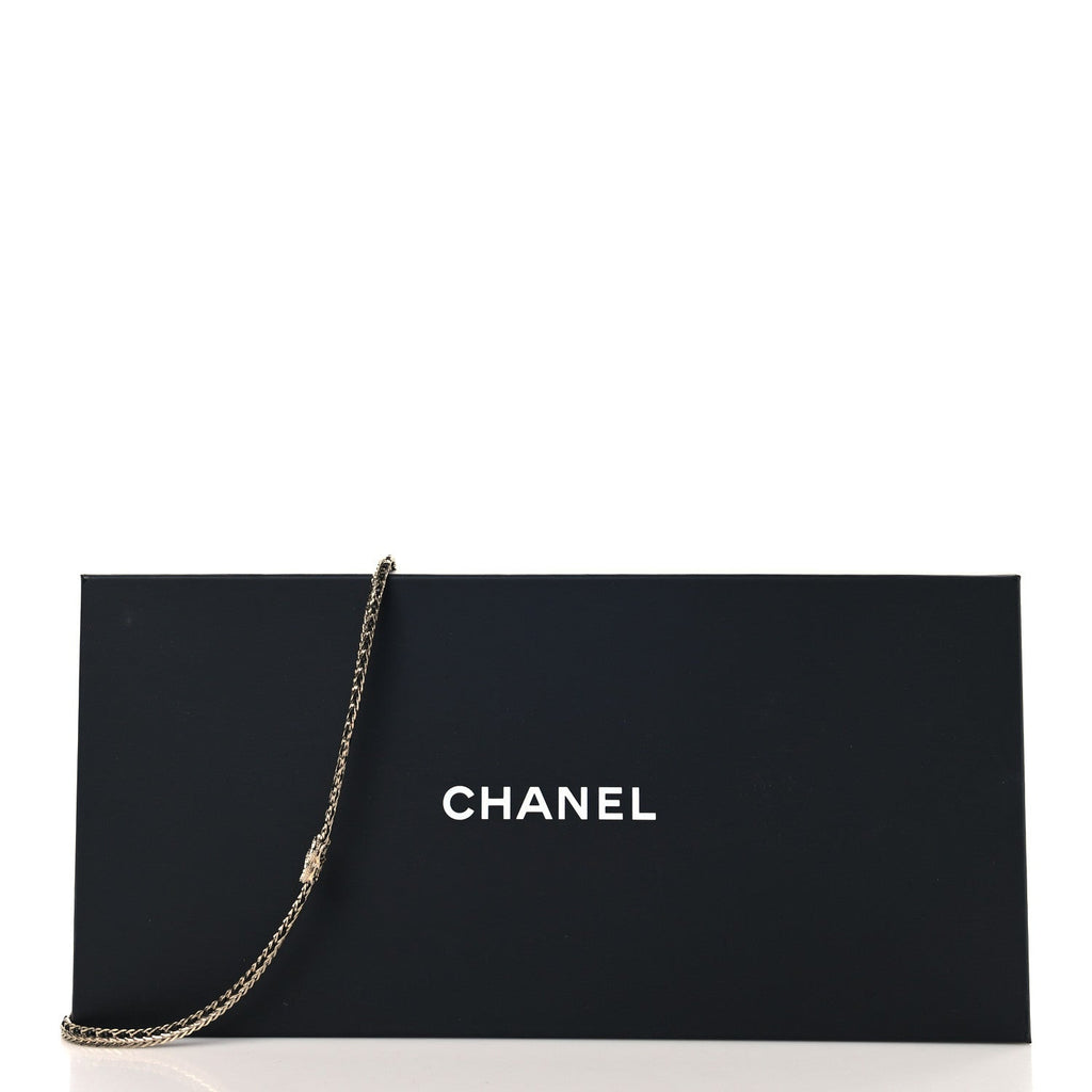 Lambskin Crystal Chain CC Fancy Belt 75 30 Gold Black