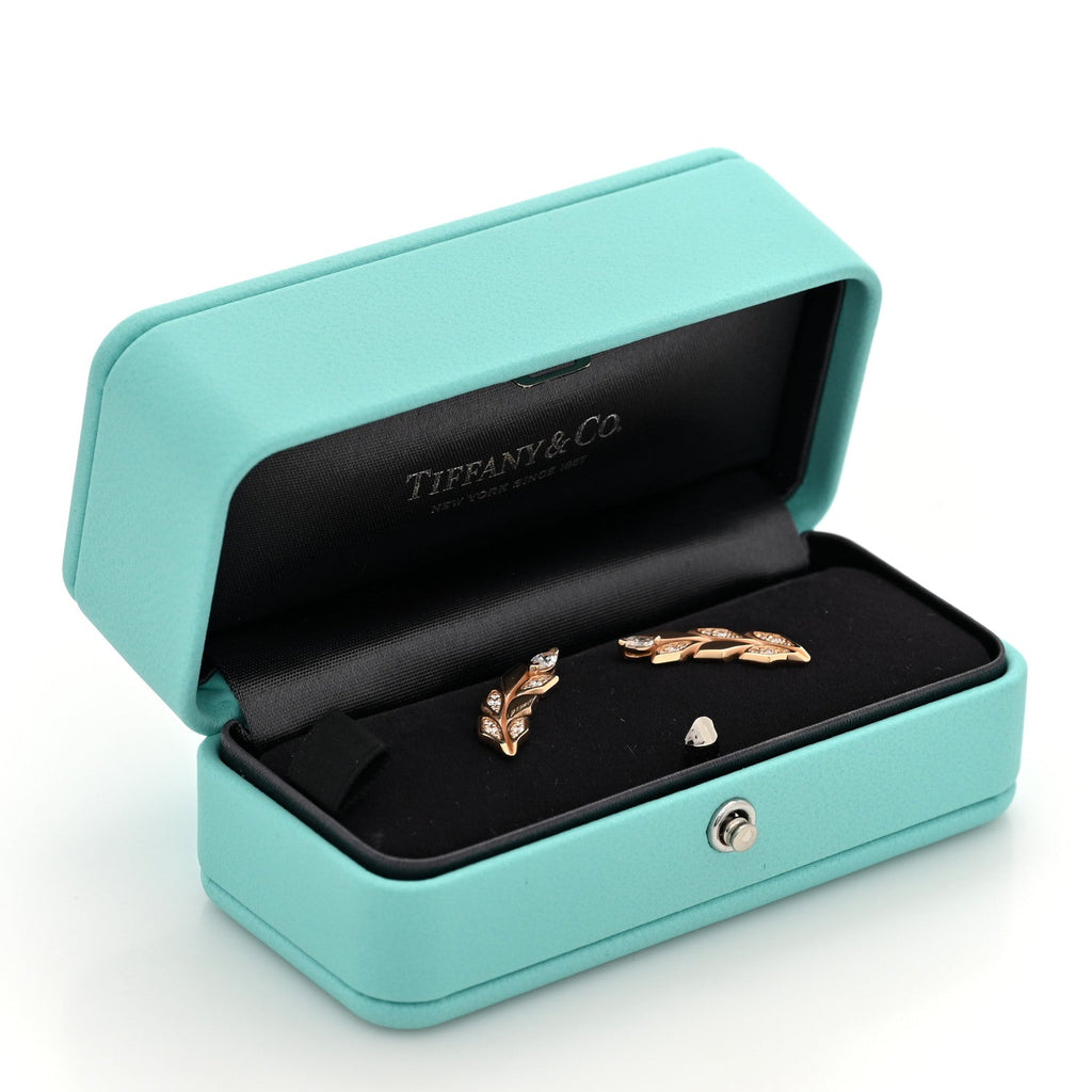 18K Rose Gold Diamond Victoria Vine Climber Earrings
