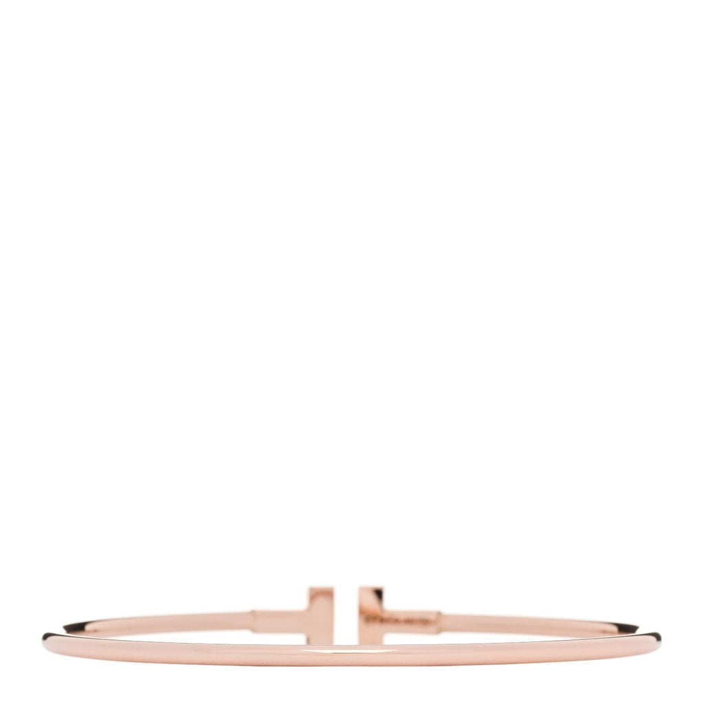 18K Rose Gold Narrow T Wire Bracelet