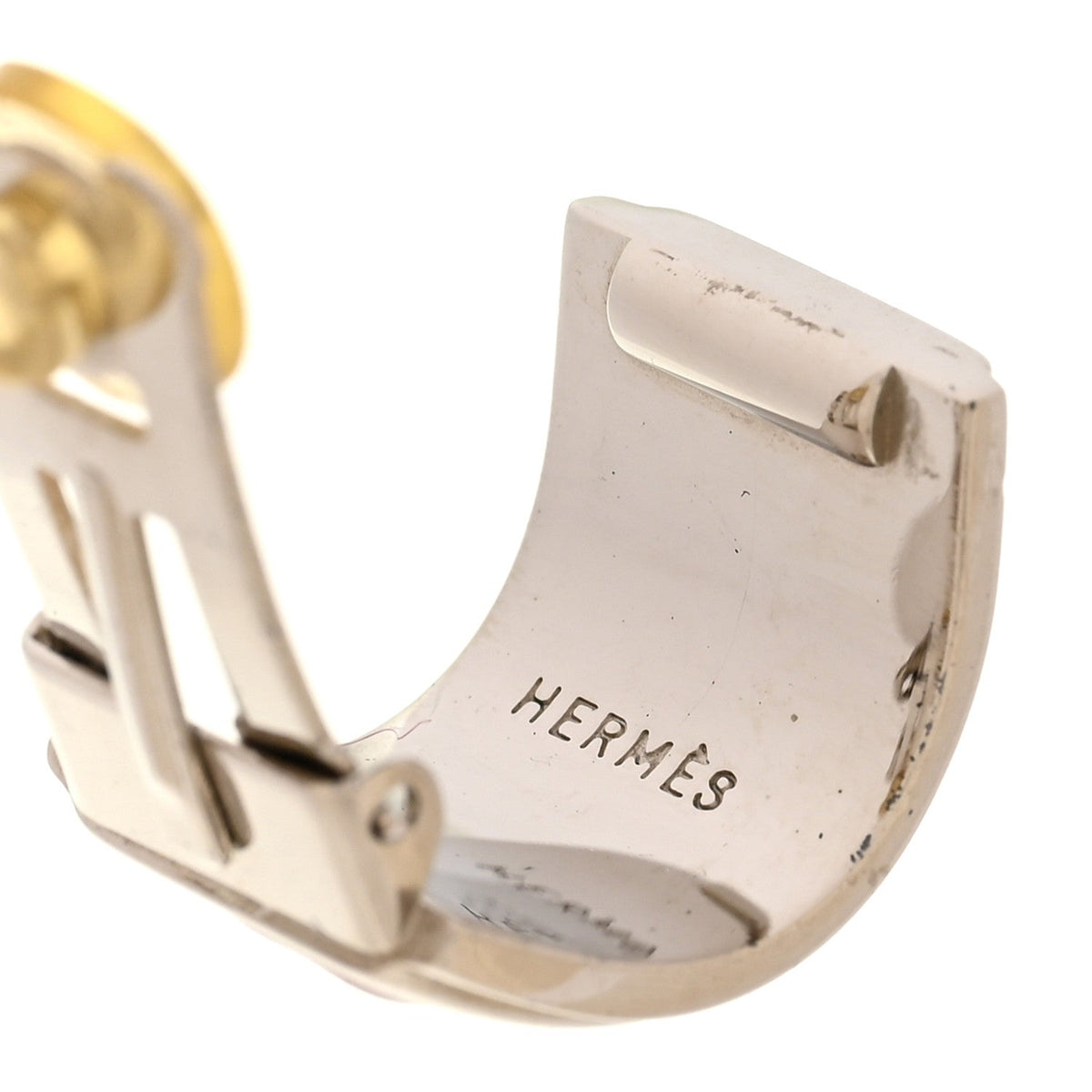 Enamel Printed Chaine d'Ancre Clip On Earrings Silver