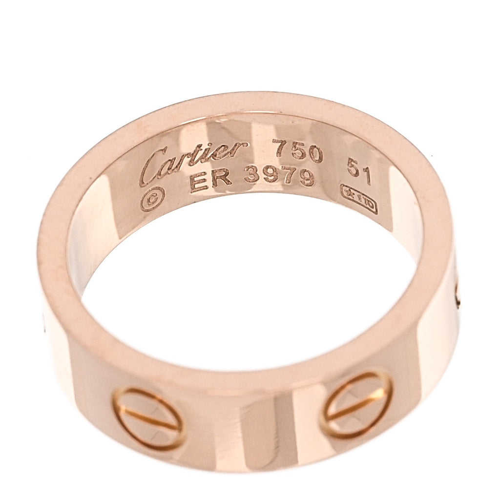 18K Pink Gold 5.5mm LOVE Ring 51 5.75