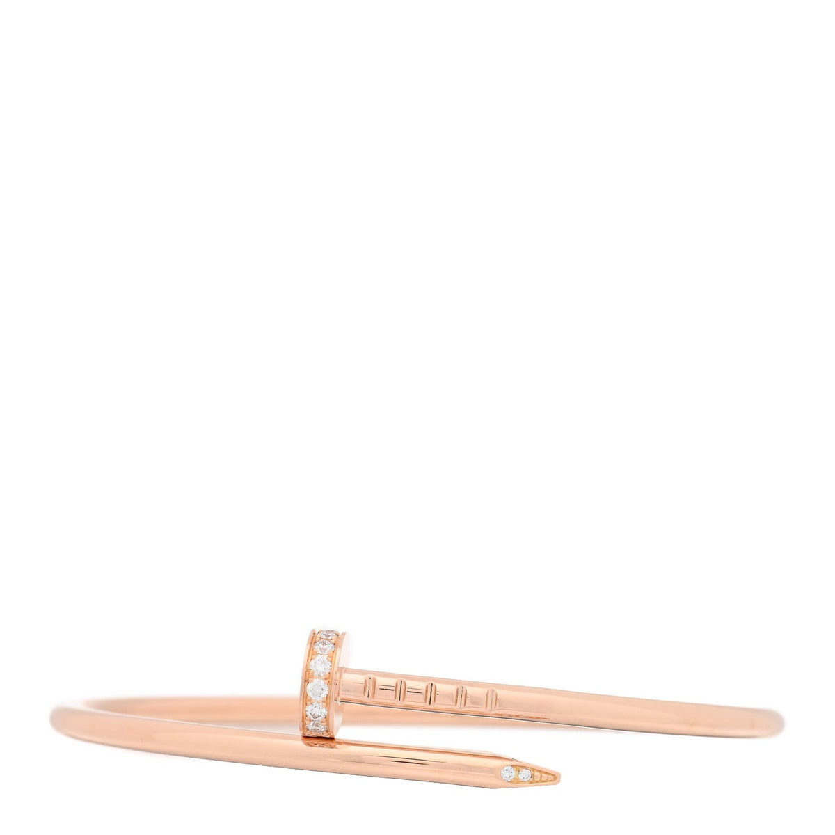 18K Pink Gold Diamond Small Juste Un Clou Bracelet 14