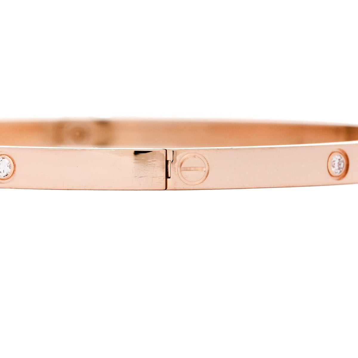 18K Pink Gold 6 Diamond Small LOVE Bracelet 19