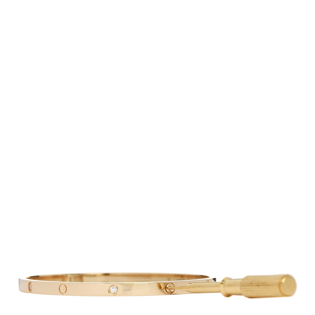 18K Yellow Gold 6 Diamond Small LOVE Bracelet 18