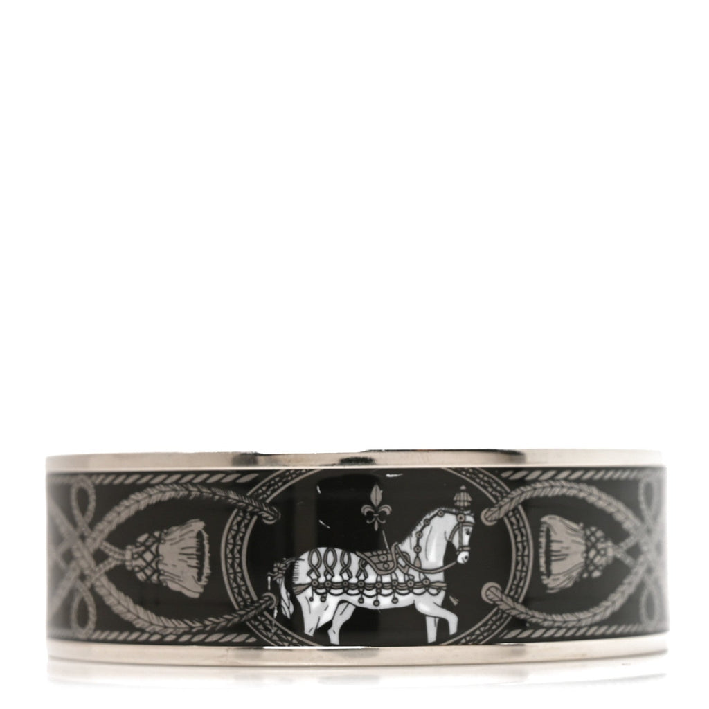 Enamel Printed Wide Grand Apparat Bracelet 65 Black