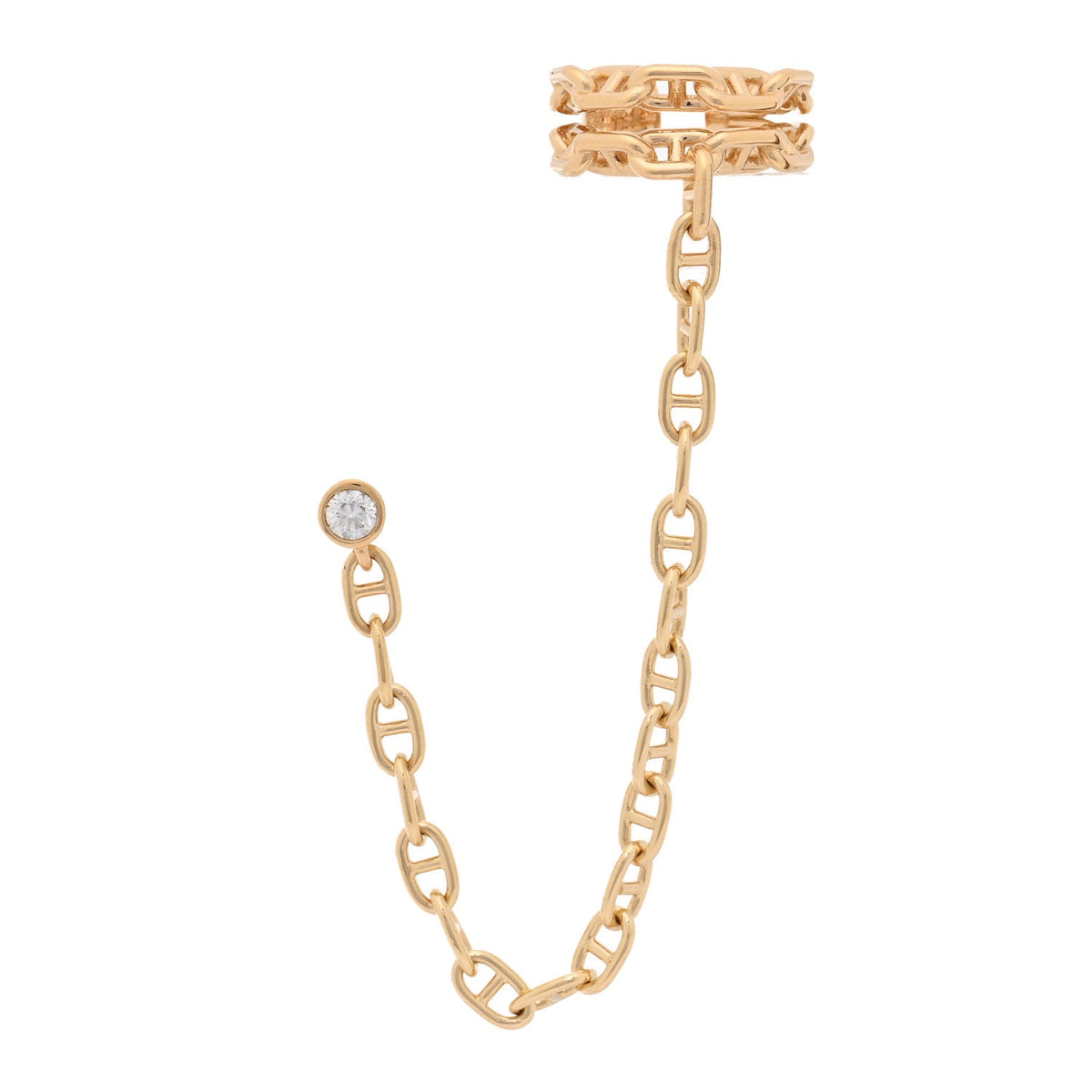 18K Yellow Gold Chaine D'Ancre Calypso Right Single Climber Earring