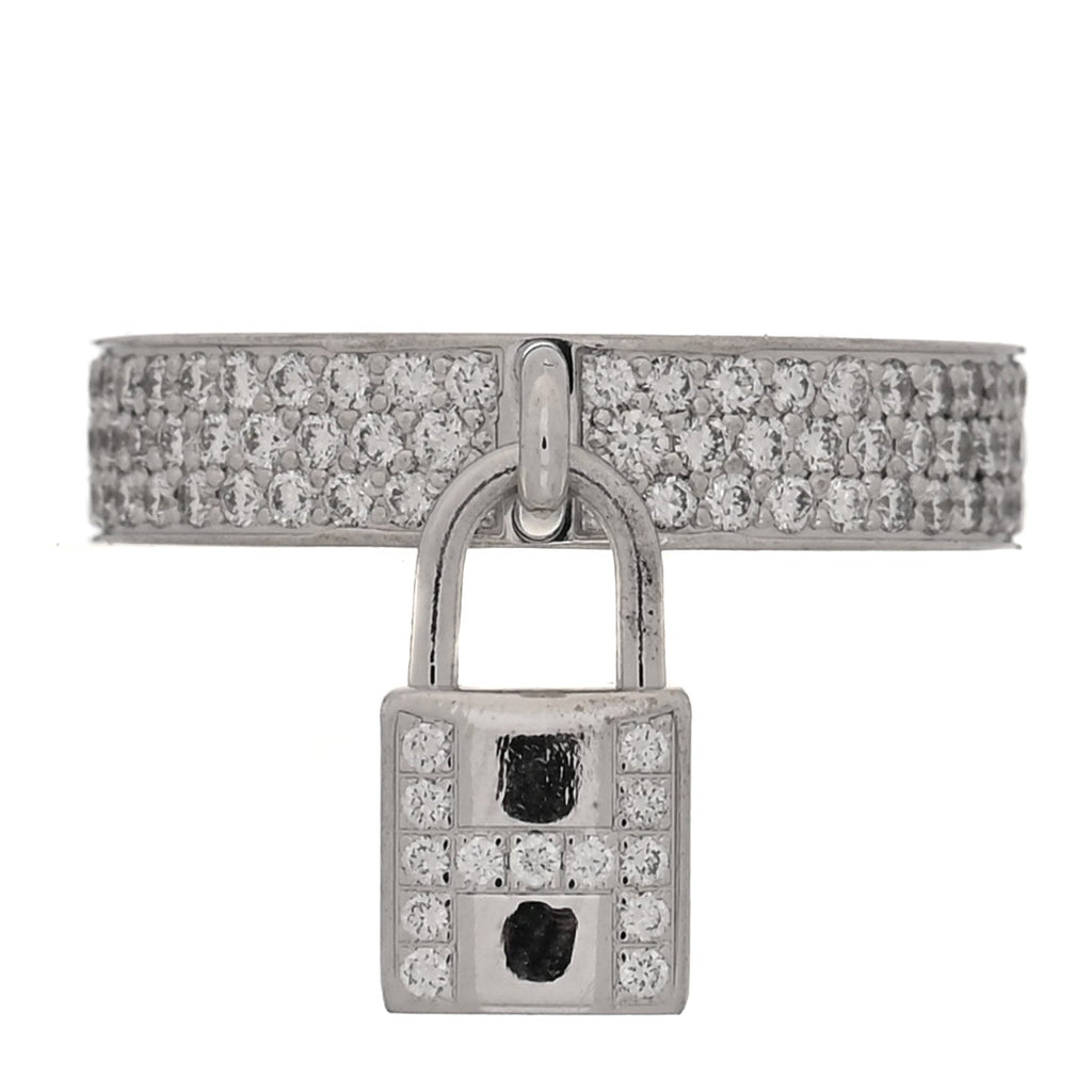 18K White Gold Diamond MM Kelly Clochette Ring 50 5.25