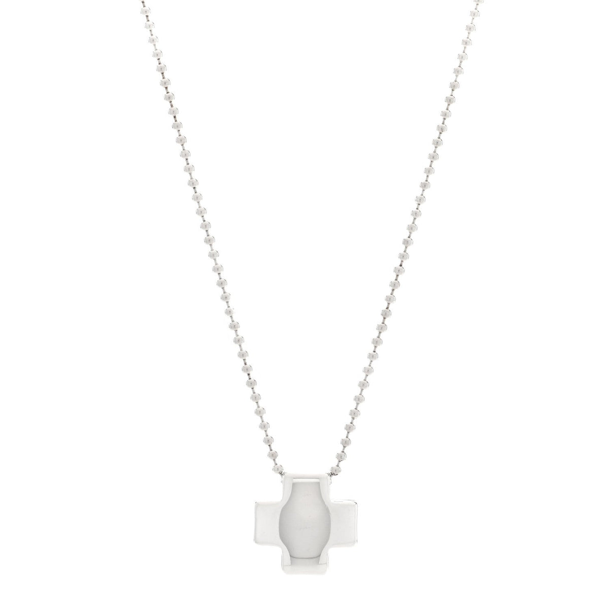Sterling Silver Square Cross Pendant Necklace