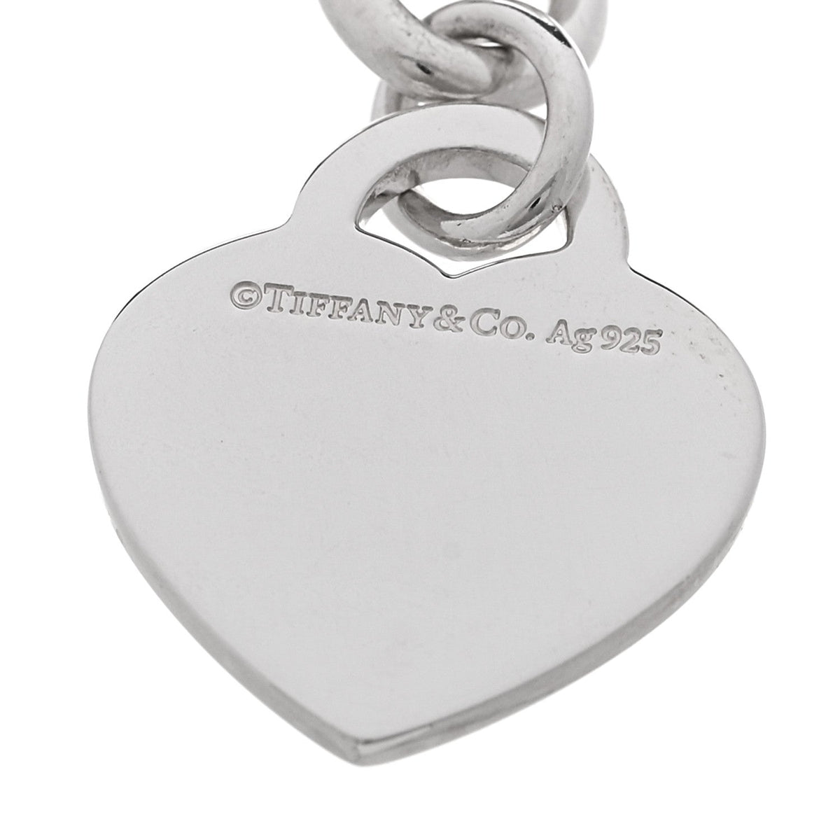 Sterling Silver Heart Tag Charm Bracelet