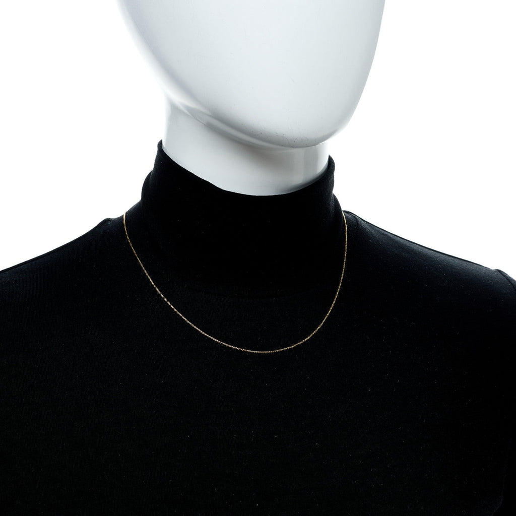 18K Yellow Gold 1mm Box Chain Necklace 18"