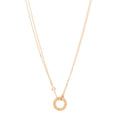 18K Pink Gold 2 Diamond LOVE Necklace
