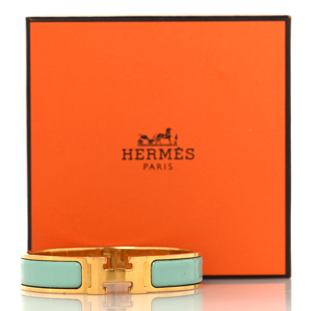 Enamel Narrow Clic Clac H Bracelet PM Aqua