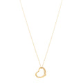 18K Yellow Gold Diamond Elsa Peretti Open Heart Necklace