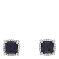 Sterling Silver Diamond Black Orchid 9mm Chatelaine Bezel Earrings