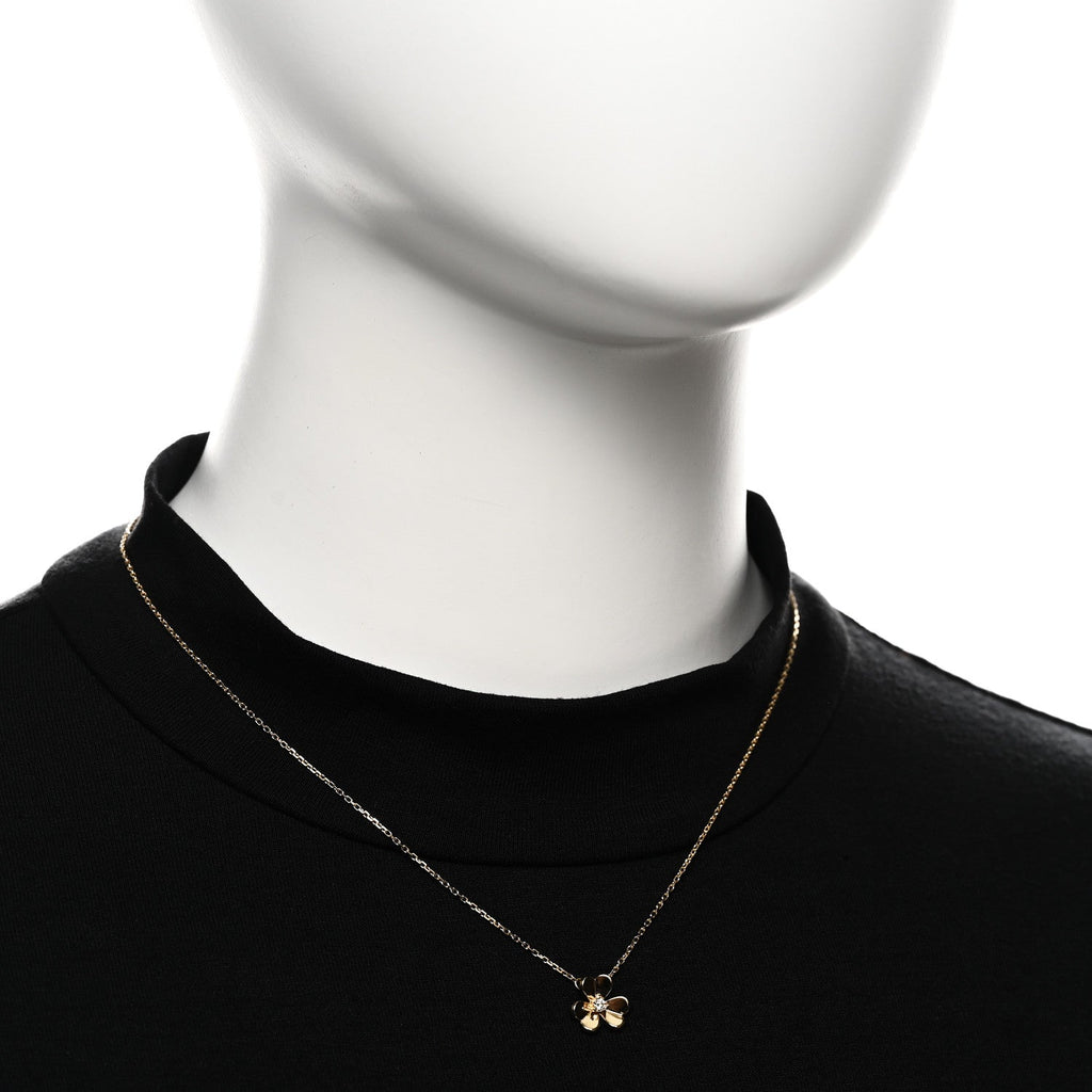 18K Yellow Gold Diamond Mini Frivole Pendant Necklace