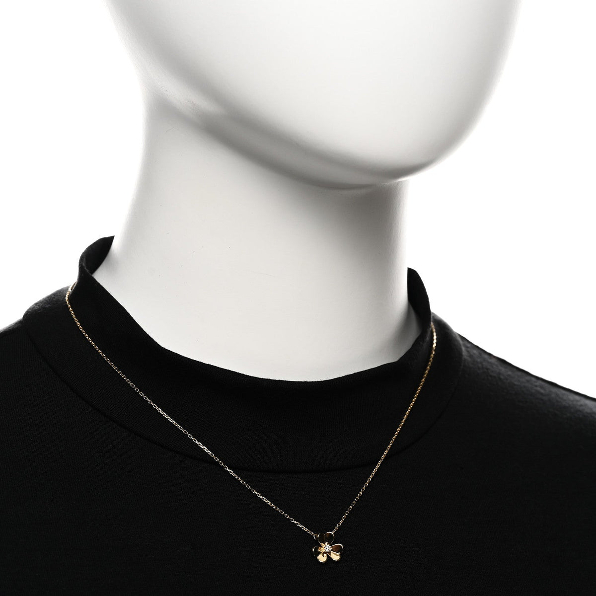 18K Yellow Gold Diamond Mini Frivole Pendant Necklace