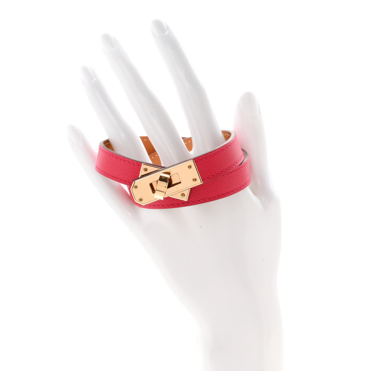 Epsom Kelly Double Tour Bracelet T4 Rose Extreme