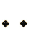 18K Yellow Gold Black Onyx Sweet Alhambra Earrings