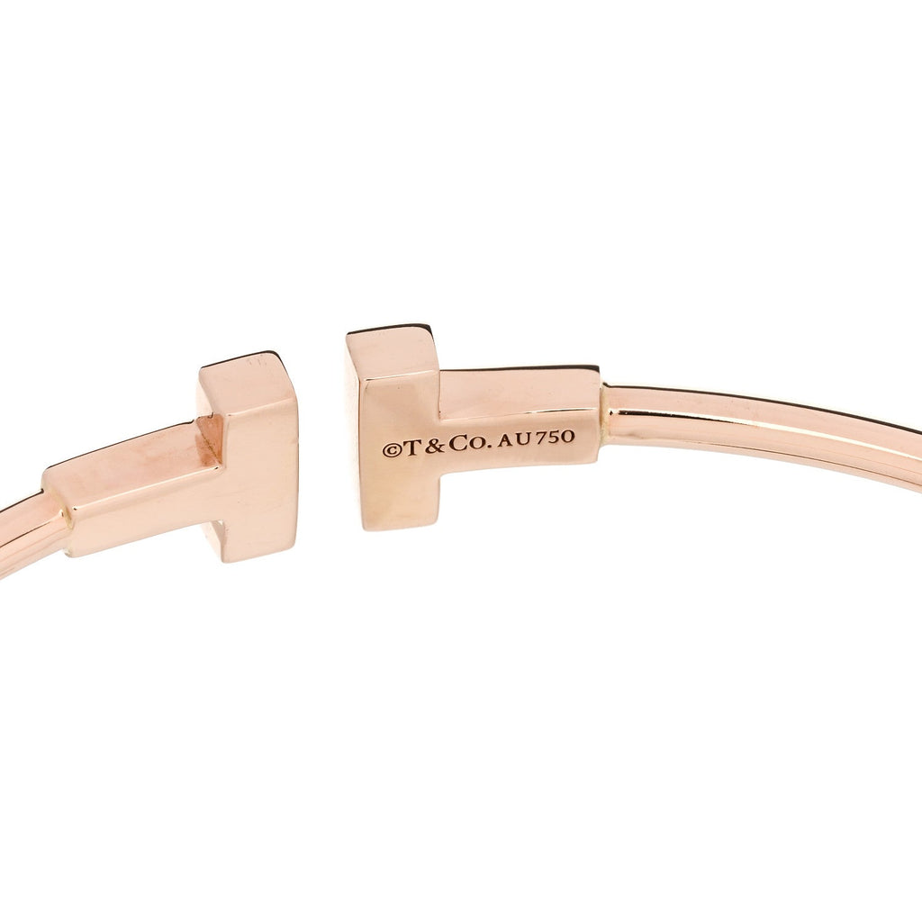 18K Rose Gold Narrow T Wire Bracelet
