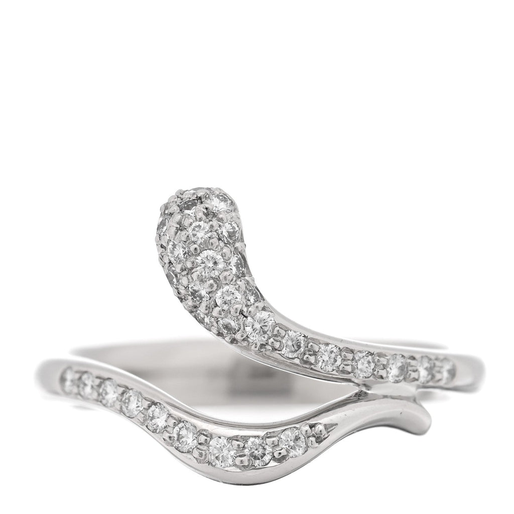 Platinum Diamond Elsa Peretti Open Form Teardrop Ring 51 5.75