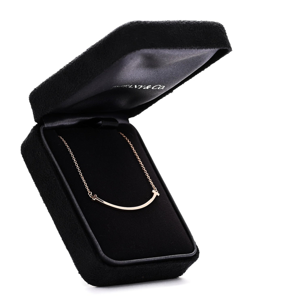 18K Rose Gold Small T Smile Pendant Necklace