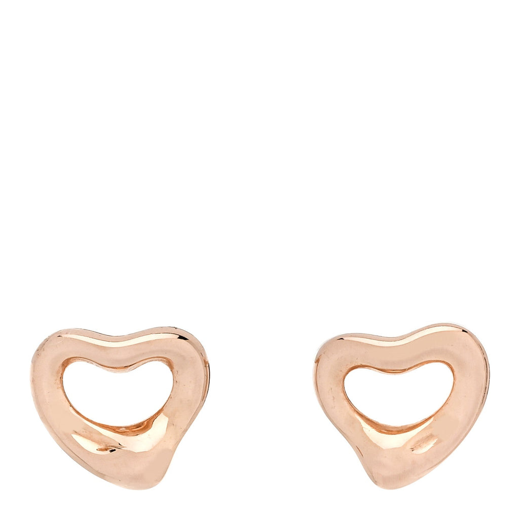 18K Rose Gold 7mm Elsa Peretti Open Heart Earrings