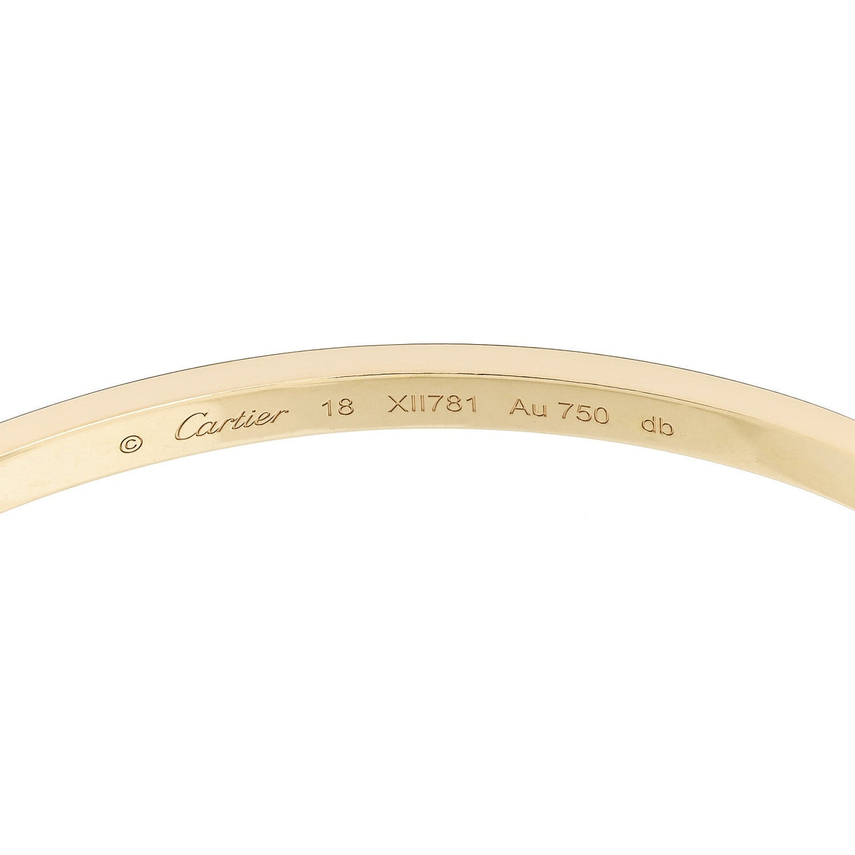 18K Yellow Gold 6 Diamond Small LOVE Bracelet 18