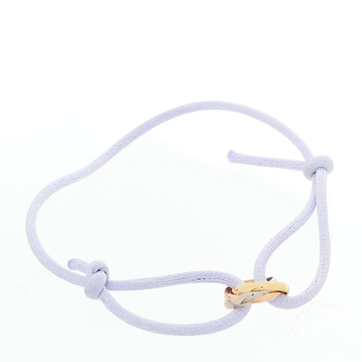 18k Pink Yellow White Gold Trinity Adjustable Cord Bracelet Lilac